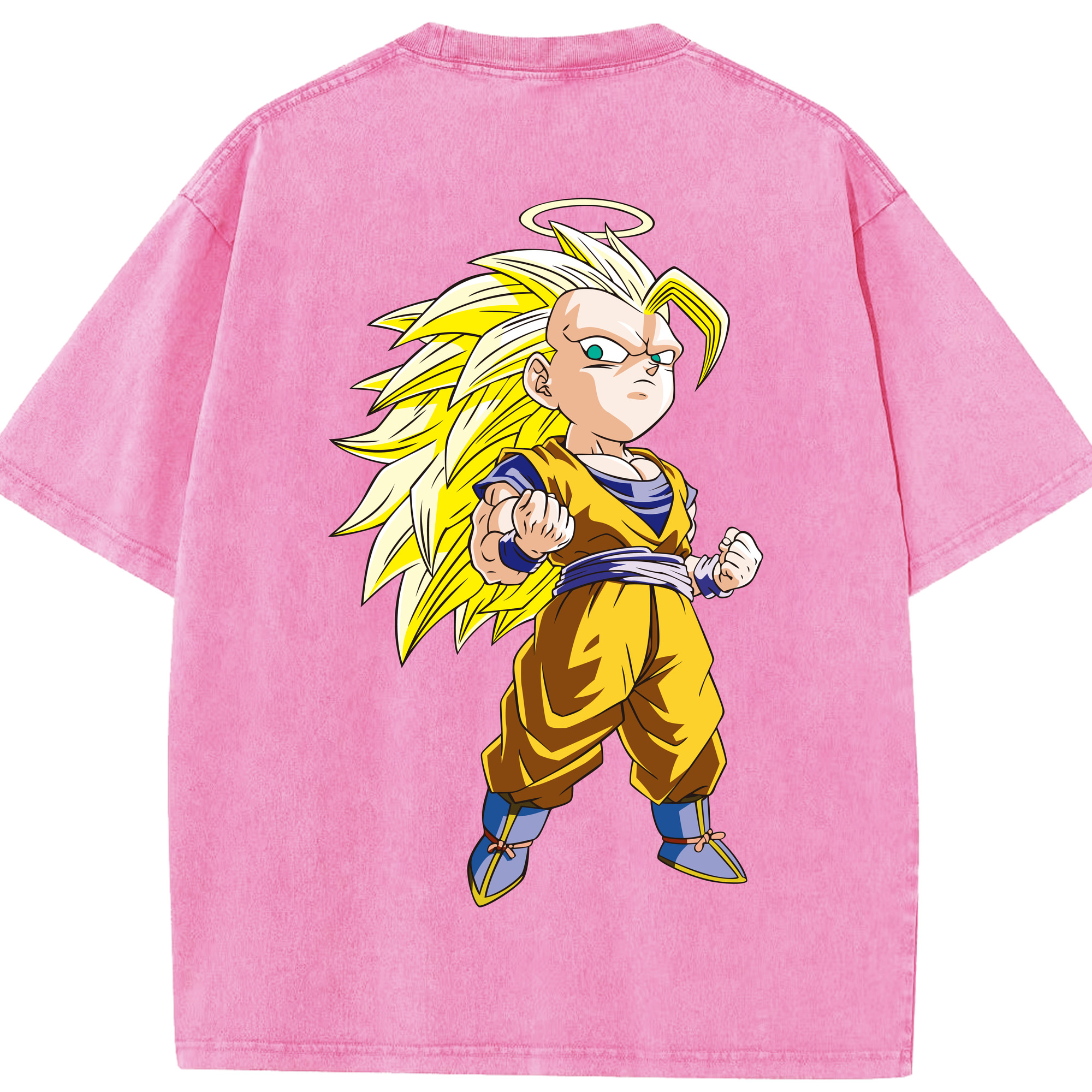 （画像用） ドラゴンボール 孫悟空（そん ごくう）Son Goku カカロット DRAGON BALL Kakarotto 綿100% ヴィンテージ風 半袖Tシャツ（背面プリント）